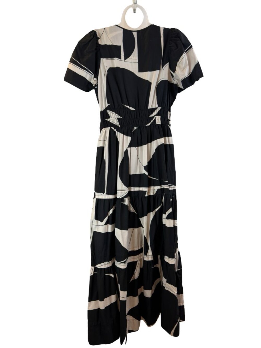 Anthropologie Maeve The Somerset Maxi Dress Black White Geometric Size Medium - Picture 8 of 13